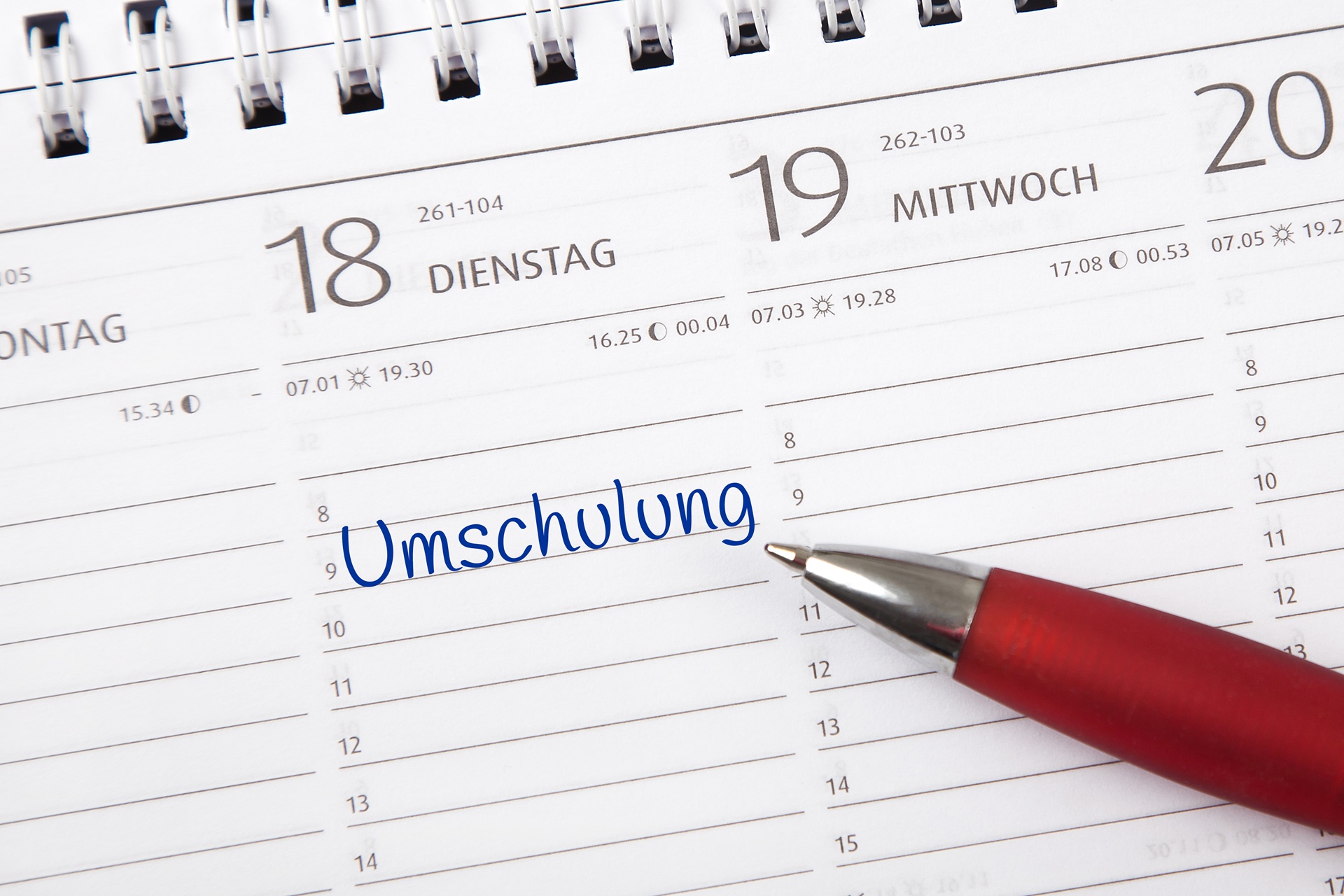 Kalendereintrag Umschulung | Ausbildung Trauerredner